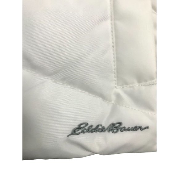 Eddie Bauer‎ EB 650 Down Vest Women's Small White Gray Puffer Zip Pockets Warm - Picture 2 of 11